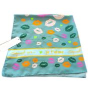 Fraas Signature Je T'Aime Silk Scarf Made In Italy New With Tags