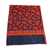 Men's Made In Italy Paisley Silk & Wool Backed Scarf New Unworn