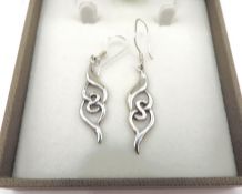 Sterling Silver Drop Earrings New With Gift Pouch