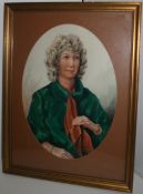 Oval Watercolour Portrait By C.R.Poole (English, 20th C.)