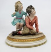 Capodimonte Figurine Girl & Boy By Bruno Merli