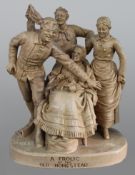 Large Painted Plaster Figural Sculpture By John Rogers
