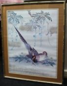 Print of Oriental Style Game Birds Set In Frame