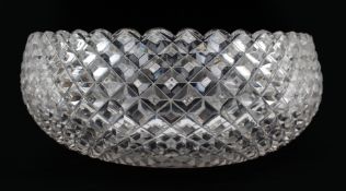 Monumental English Hand-Cut Crystal Exhibition Bowl, Circa 1920–1940