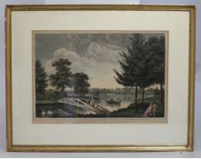 18th C. Hand Coloured Garden Engraving By William Woollett (1735-1785)