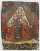 18th Century Andean Colonial Oil On Canvas – Madonna and Child