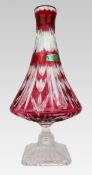 Set of Four Ruby Overlay Crystal Vases By Violetta