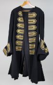 Decorative Vintage Ceremonial Wool Coat With Gold Braid Trim, 20th Century