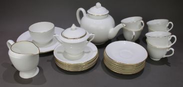Royal Worcester “Strathmore” White & Gold Tea Service For Six, 25 Pieces