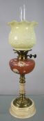 Victorian Oil Lamp With Opaline Shade