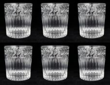 Set of 6 Fine Stuart Crystal Senator Pattern Tumblers