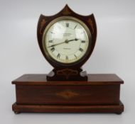 Elegant Inlaid Mahogany Mantel Clock By Wray, Son & Perry C.1900