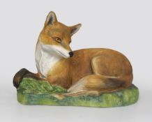 Pair of English Hand Painted Ceramic Fox Sculptures