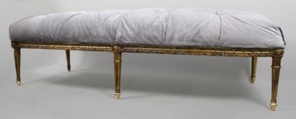 Long Vintage Carved Gilt Stool Window Seat