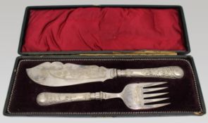 Victorian Silver-Plated Fish Knife & Fork Set C.1880