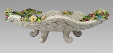 Vintage Capodimonte Flower Encrusted Centrepiece Bowl