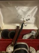 Vintage Jewellery Box, Jewellery and Watch