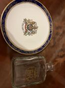 Vintage Queen Elizabeth Collectable Plate and Bottle
