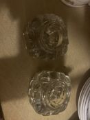 Two Antique Glass Inkwells