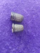 2 x Silver Thimbles, Vintage