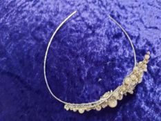 Vintage Style Side Tiara With Crystals and Faux Pearls