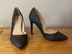 Dolcis “Shanelle” Ladies High Heel Court Shoes Size 5, Black/Burgundy, New RRP £34.99
