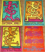 Set of Four Montreux Jazz Festival Posters - Keith Haring and Andy Warhol.