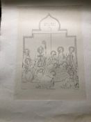 Sixteen (16) Etchings/Letterpress Prints of Classic Subjects On Heavy Laid Paper With Blind Stamp...