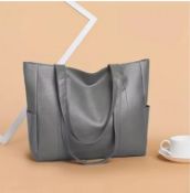 Spacious PU Shoulder Bag – Stylish, Durable, and Ready For Anything! Grey.