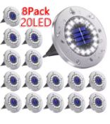 Solar Ground Lights 8 LED – Waterproof IP65 Outdoor Pathway Lights, /Warm White