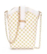 New Fashion Plaid Polka Dot Print Single Shoulder Bag Casual Oblique Chain Crossbody