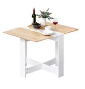 Foldable Wooden Dining Table Compact Kitchen Living Room