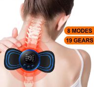 Neck Massager Mini Electric Neck Massage EMS Cervical Back Vertebra Massage Patch 8 Modes