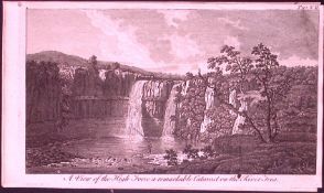 High Force Waterfall Barnards Castle Rare 1776 Georgian Copper Plate Antique Engraving -87