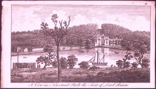 Nottingham Newstead Park Rare 1776 Georgian Copper Plate Antique Engraving -69