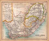 South Africa Coloured Double Sided Victorian Antique 1898 Map.