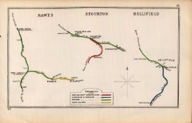 Hawes, Stourton & Hellifield Yorkshire Antique Railway Junction Diagram Map-69.