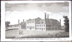 Essex Gosfield Hall Scarce Georgian Copper Antique 1776 Engraving-132.