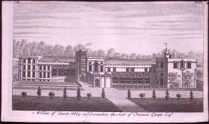 Fordes Abbey Devon Rare Georgian Copper Antique Engraving 1776-40
