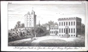 Essex Hedingham Castle Scarce Georgian Copper Antique 1776 Engraving-131.