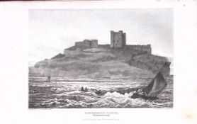Northumberland Bamborough Castle Antique 223 Years-Old Steel-Engraving-143