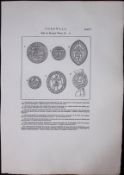 Cornwall Seals of Borough Towns Rare 211 Years-Old Antique Copper Plate Etching 2.