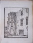 Cornwall Fowey Place House Rare 211 Year-Old Antique Copper Plate Etching By S Lyons