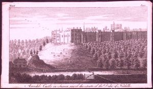 Sussex Arundel Castle Rare 1776 Georgian Copper Plate Antique Engraving -66