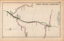 Purley, Red Hill, & Stoats Nest London Antique Railway Diagram-130.