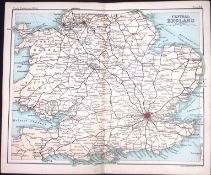 Central England Chart Double Sided Victorian Antique 1896 Map.
