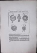 Cornwall Ancient Seals Of Families Rare Large Antique Copper Plate Etching 4.