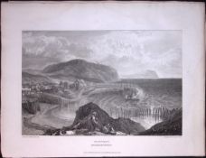 J.M.W Turner “Watchet Somerset” Views from a Southern Coast Rare Copper Engraving-48