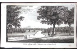 Surrey Terrace at Oatlands Rare Georgian Copper Antique 1776 Engraving-107.