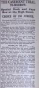 Sir Roger Casement High Treason Case Begins Easter Rising 1916 Newspaper.